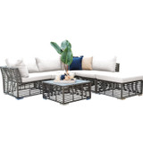 Graphite Square Coffee Table with Glass
