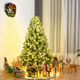 Pre-Lit Artificial PVC Christmas Tree with LED Lights & Stand-6'