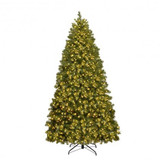 Pre-Lit Artificial PVC Christmas Tree with LED Lights & Stand-6'
