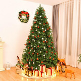 Pre-Lit Artificial PVC Christmas Tree with LED Lights & Stand-6'