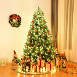 Pre-Lit Artificial PVC Christmas Tree with LED Lights & Stand-6'