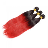Boujie Peruvian 10A Grade 16" - 26" #1B/Red Ombre Straight Bundles - 100% Human Virgin Hair
