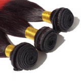 Boujie Peruvian 10A Grade 16" - 26" #1B/Red Ombre Straight Bundles - 100% Human Virgin Hair