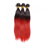 Boujie Peruvian 10A Grade 16" - 26" #1B/Red Ombre Straight Bundles - 100% Human Virgin Hair