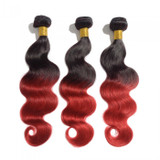 Boujie Peruvian 10A Grade 16" - 26" #1B/Red Ombre Body Wavy Bundles - 100% Human Virgin Hair