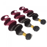 Boujie Malaysian 10A Grade 16" - 26" #1B/99J Ombre Body Wavy Bundles - 100% Human Virgin Hair