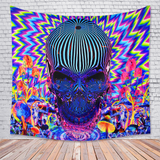 Psychedelic Skull Tapestry