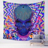 Psychedelic Skull Tapestry