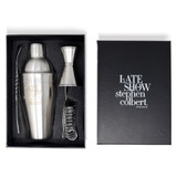 The Late Show with Stephen Colbert Logo Laser Etched Barware Set with Gift Box