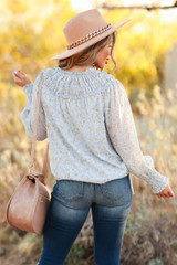 Picking Wildflowers Peasant Top - Sky Blue