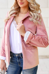 CBRAND Up Till Midnight Velvet Blazer - Blush