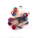 Thick and Thin Wool Yarn with Handmade Mirror Felt Balls