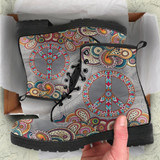 Grey Paisley Peace Boots