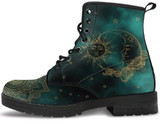 Green Sun and Moon Handcrafted Boots