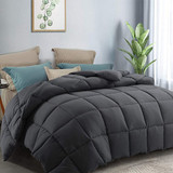 Luxury Queen/King/Twin Size All-Season White Down Alternative Quilted Comforter Corner Duvet Tab Machine Wash Stand Alone Comforter Bedding