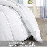 Luxury Queen/King/Twin Size All-Season White Down Alternative Quilted Comforter Corner Duvet Tab Machine Wash Stand Alone Comforter Bedding