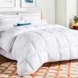 Luxury Queen/King/Twin Size All-Season White Down Alternative Quilted Comforter Corner Duvet Tab Machine Wash Stand Alone Comforter Bedding