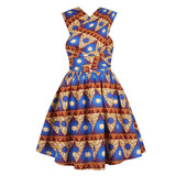 Women Dashiki Ankara Dress Short Sleeve