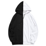Men Outwear Casual Patchwork Slim Fit Hoodie Outwear Sweatshirt