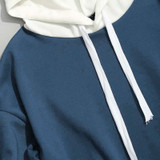 Men Outwear Casual Patchwork Slim Fit Hoodie Outwear Sweatshirt