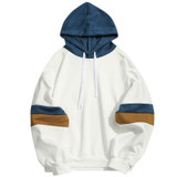 Men Outwear Casual Patchwork Slim Fit Hoodie Outwear Sweatshirt