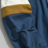 Men Outwear Casual Patchwork Slim Fit Hoodie Outwear Sweatshirt