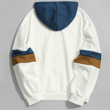 Men Outwear Casual Patchwork Slim Fit Hoodie Outwear Sweatshirt