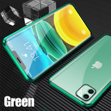 Magnetic Adsorption Metal Phone Case for iPhone 11 Pro XS Max XR 6 6S 7 8 Plus Double Sided Glass Magnet for iPhone Cover Cases