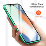 Magnetic Adsorption Metal Phone Case for iPhone 11 Pro XS Max XR 6 6S 7 8 Plus Double Sided Glass Magnet for iPhone Cover Cases
