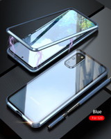 Luxury Magnetic Adsorption Back Cover Phone Case for Samsung Galaxy S20 Ultra S20 Plus Tempered Glass Built-in Magnet Metal Bumper Case