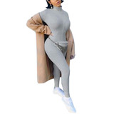 Turtleneck Knit Rib Bodycon Fitness Playsuit Sportswear Long Sleeve Zipper Body Embroidery Lucky  Rompers Women Jumpsuit
