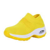 Women Walking Shoes Running  Mesh Breathable Shoes Fashion Platform Slip-On Sneaker Air Cushion Gym Modern Dance Shoes
