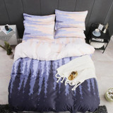 4Pcs Bedding Set Flower Printed Quilt Duvet Cover Flat Bed Sheet Pillowcase Bedding Set Decoration Home Textile