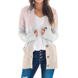 Women Long Sleeve Button Up Sweater