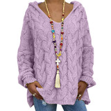 Women V-neck Twist Knitted Sweaters