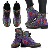 Purple Peace Paisley Handcrafted Boots