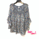 db Blue Paisley Blouse