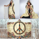 Peace and Mandala Hoodie Blanket