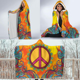 Hippie Peace Hoodie Blanket