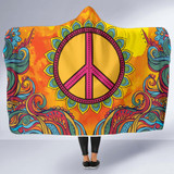 Hippie Peace Hoodie Blanket