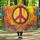 Hippie Peace Hoodie Blanket