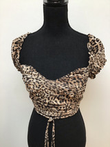 Salty cheetah print one shoulder crop top size large