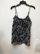 Xhilaration black floral print spaghetti strap blouse size L