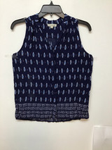Artisan NY navy blue with white and teal print size Small