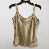 Unbranded gold silk spaghetti strap blouse size small
