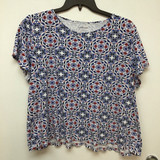Croft & Barrow red white and blue print top size 1X