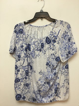 Unbranded white top with floral print size XXL