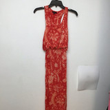 Monteau coral tie dye print maxi style dress size small
