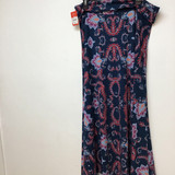 Lula Roe navy with floral print maxi skirt size X Large