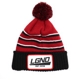 Red Pom Patch Beanie